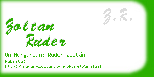 zoltan ruder business card